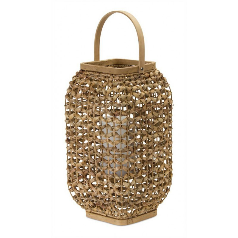 LANTERN WICKER / GLASS ITEM # 78043