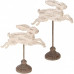 16'' DISTRESSED BUNNY SET ON STANDS 3811085