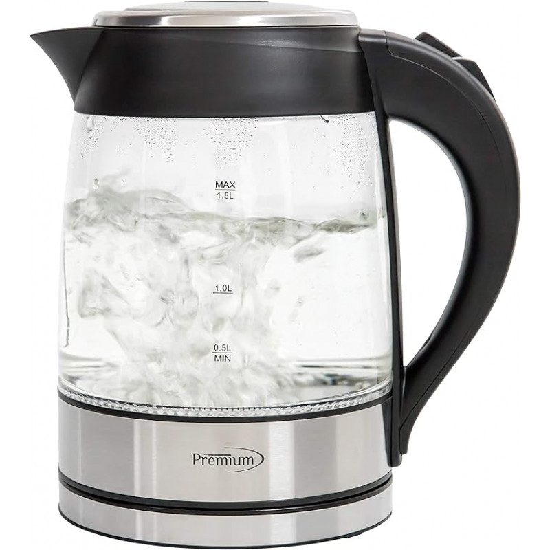 PREMIUM TEA KETTLE CORDLESS 1.8L GLASS PTK5190 PREMIUM TEA KETTLE CORDLESS 1.8L GLASS PTK5190